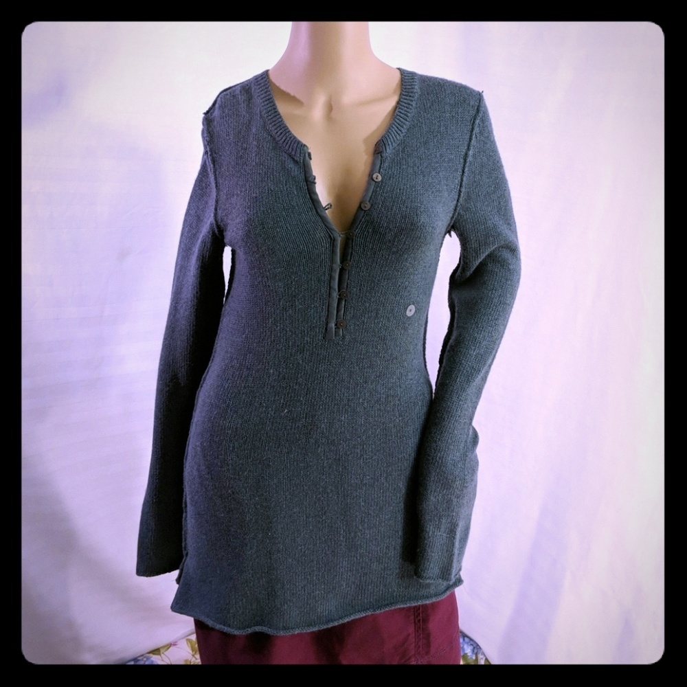 Eddie Bauer sweater dress teal lamb's-wool S